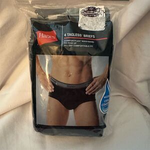 Hanes Men's Tagless Briefs 4-Pack White Standard Size M Breathable Underwear